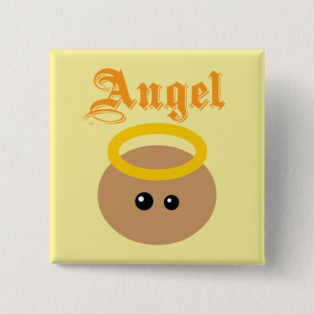 Cute Angel 2 Inch Square Button (Front)