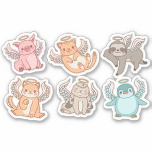 CUTE ANGEL ANIMALS CHARACTERS SET 