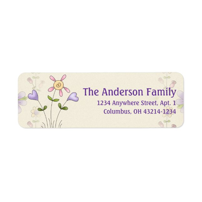 Cute Angel Antics Whimsy Flowers Address Labels 2 (Front)