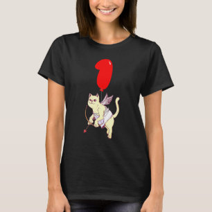 Cute Angel Cat 1st Birthday Kids Balloon Party T-Shirt