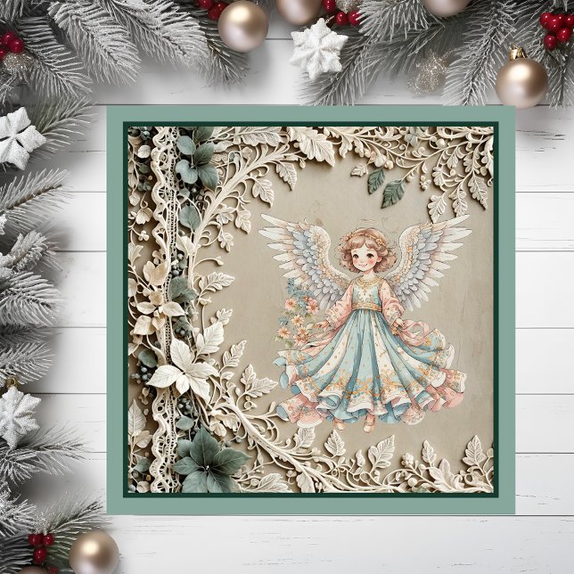 Cute Angel Christmas Magnetic Card (Christmas angel.)