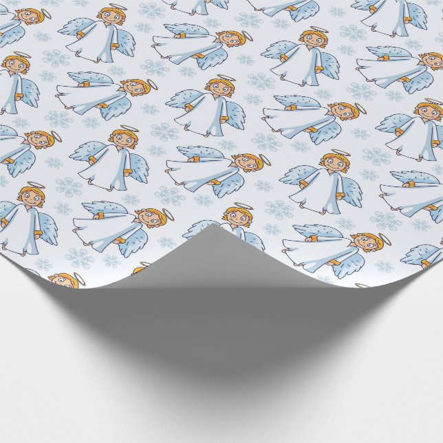 Cute Angel Christmas Wrapping Paper (Corner)