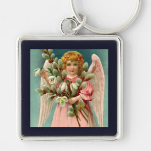 Cute Angel In Pink Dress Keychain