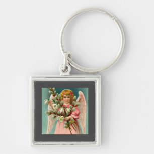 Cute Angel In Pink Dress Keychain