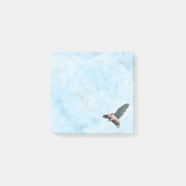 Cute Angel Pig Flying in the Sky Post-it Notes (Front)