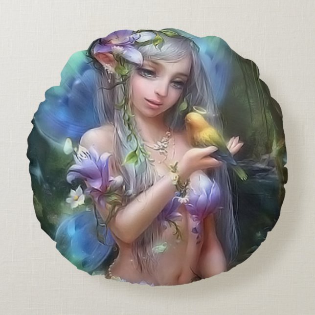 cute Angel  Round Pillow (Front)