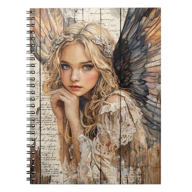 Cute Angel Spiral Notebook (Front)