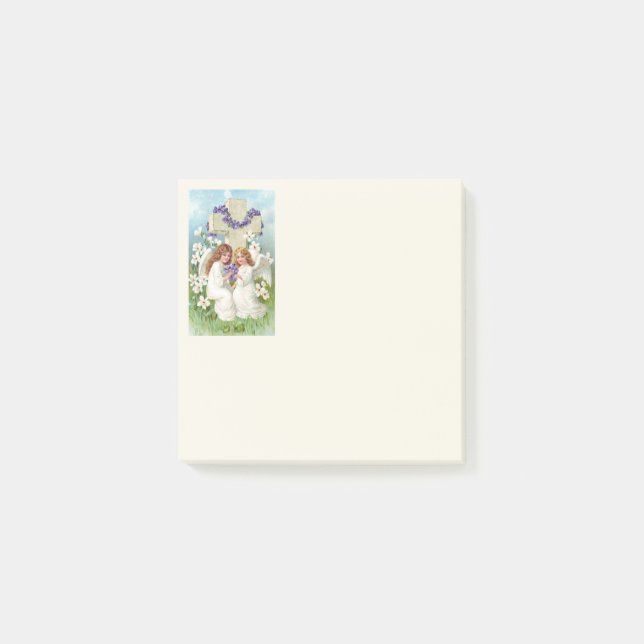 Cute Angels With Cross And Flowers  Post-it Notes (Front)