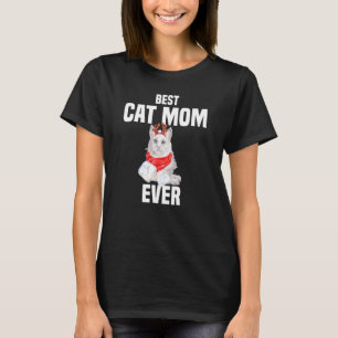 Cute Angora Cat with Reindeer Costume Best Cat Mom T-Shirt