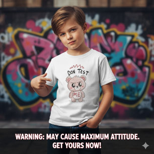 Cute Angry Bear "Don’t Test Me" Graffiti Kids T-Shirt