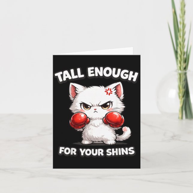 Cute Angry Cat Boxing Gloves Funny Sarcastic Card (Front)