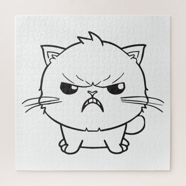 Cute angry cat hissing. jigsaw puzzle (Vertical)