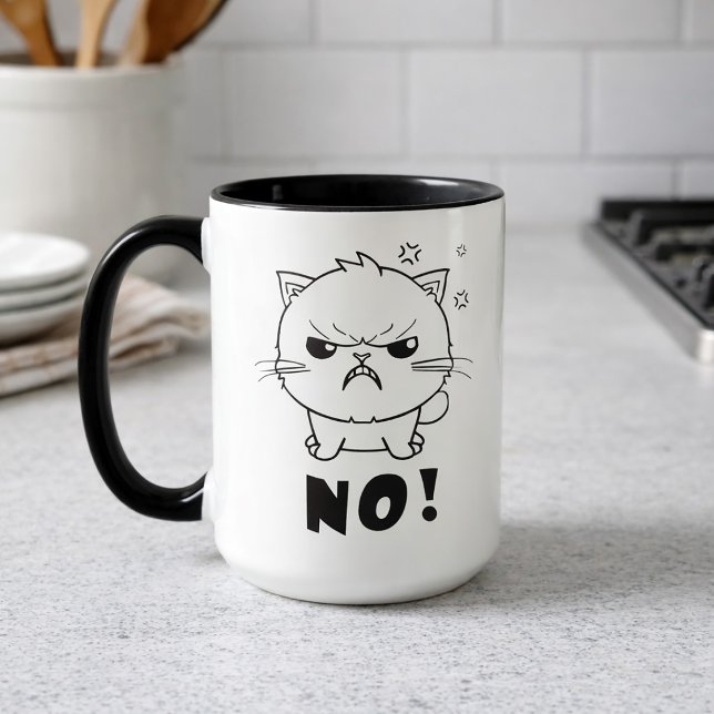 Cute angry cat hissing No. Mug (Cute angry cat hissing No. Mug )