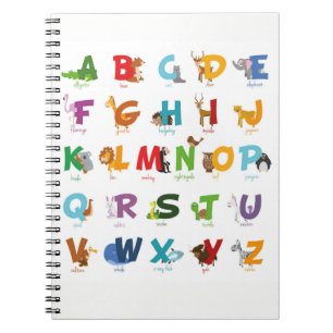 Cute Animal Alphabet Letters Notebook