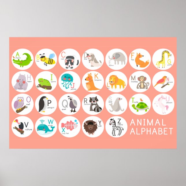 Cute Animal Alphabet Poster (Front)