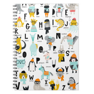 Cute Animal Alphabet Some Have Hats Notebook