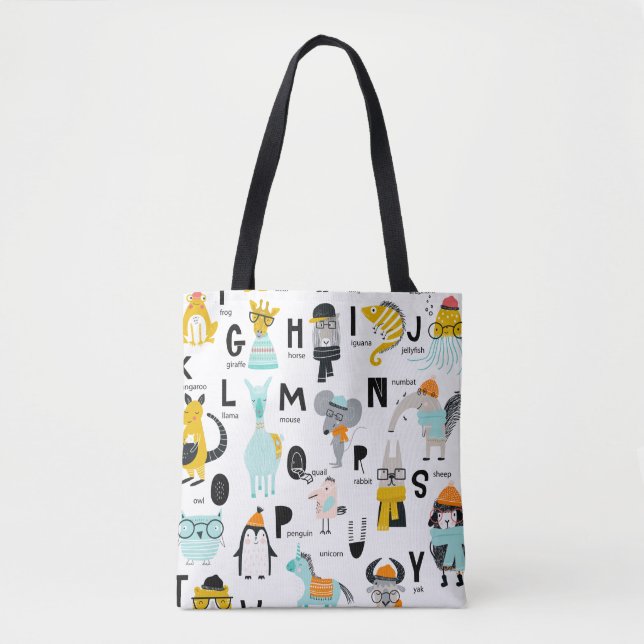 Cute Animal Alphabet | Some Have Hats Tote Bag (Front)