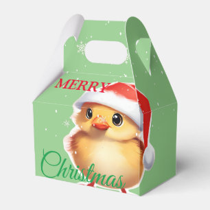 Cute animal baby chick Santa Christmas Costume Favor Box