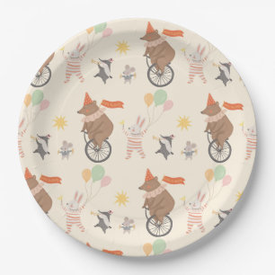 Cute Animal Band  Birthday Paper Plate