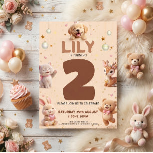 Cute Animal Birthday Party for Kids Invitation