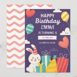 Cute Animal Birthday Party Invite Template