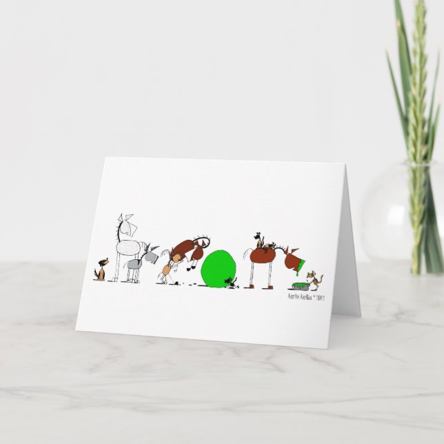 Cute Animal Cartoon Card (Front)
