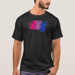 Cute Animal Cat Bisexual Lgbt Bi Flag Pride Bisex T-Shirt