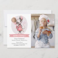 Cute Animal Chef Birthday Party Invitation