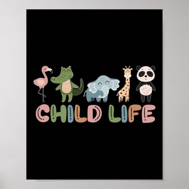 Cute Animal Child Life Specialist Play Therapy Ped Poster (Front)