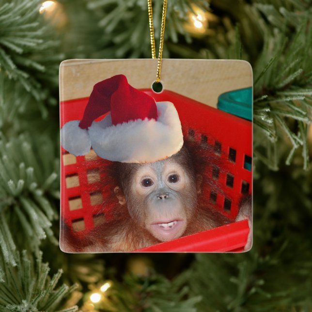 Cute Animal Christmas Ceramic Ornament (Tree)