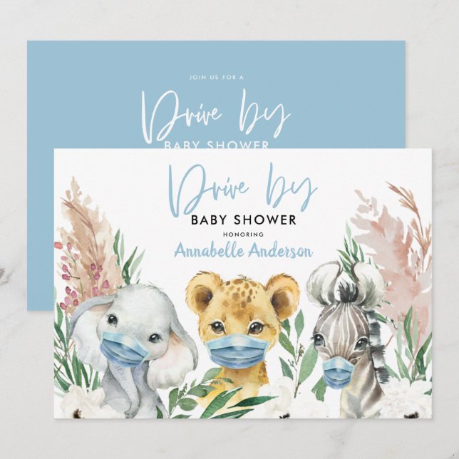 Cute animal covid mask drive by baby (Front/Back)