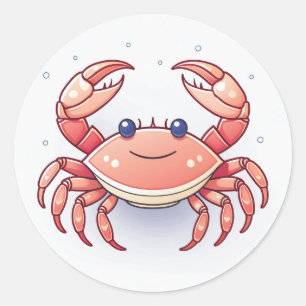Cute Animal Crab Classic Round Sticker