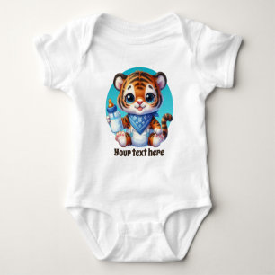 Cute animal customizable boys tiger baby bodysuit