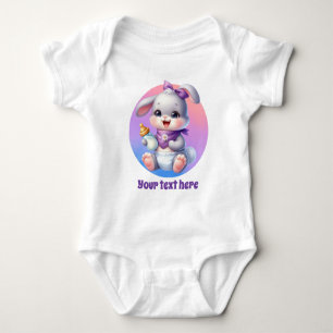 Cute animal customizable girls bunny baby bodysuit