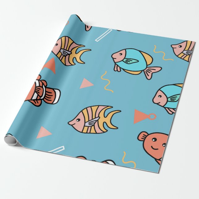 Cute Animal Design Seamless Pattern paper (Unrolled)