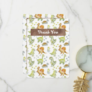 Cute Animal Dinasaur Adorable Baby Shower Thank You Card
