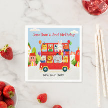 Cute Animal Double Decker Party Bus Birthday