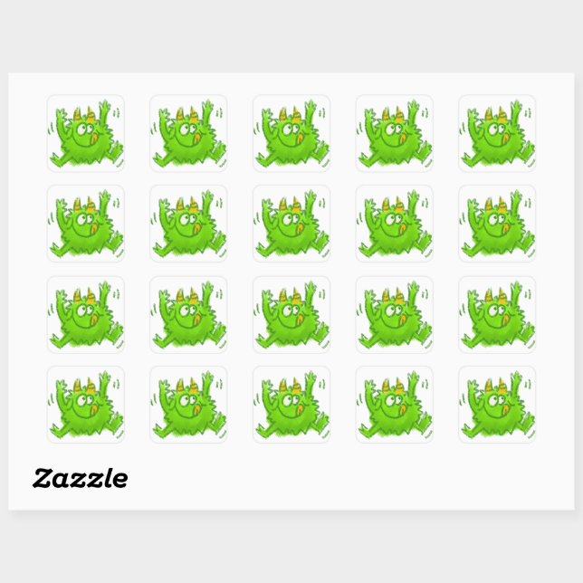 Cute Animal Drawing Square Sticker (Sheet)