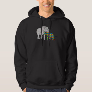 Cute Animal Elephant Mom Dad Autistic Child Autism Hoodie