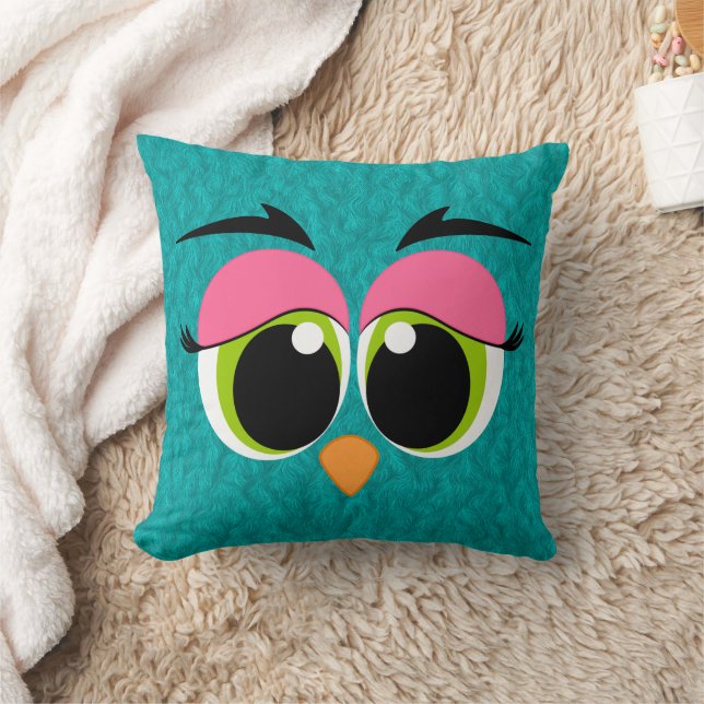 Cute Animal Eyes Throw Pillow (Blanket)