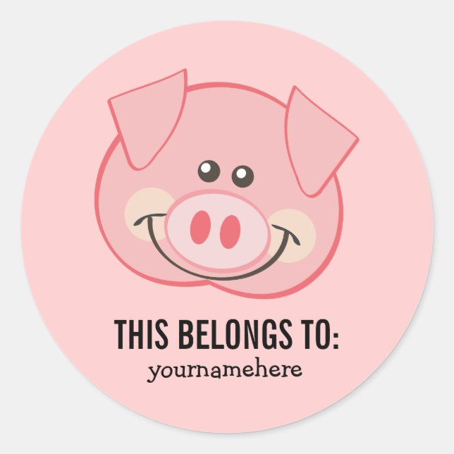 Cute Animal Faces THIS BELONGS TO Sticker (Front)