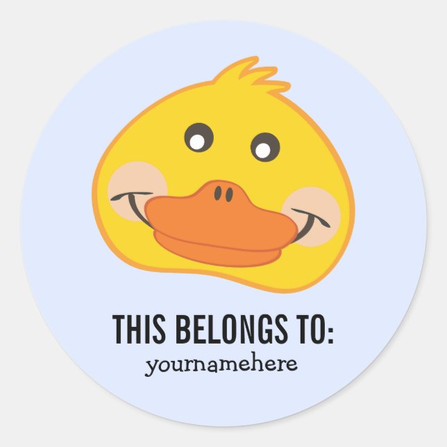 Cute Animal Faces THIS BELONGS TO Sticker (Front)