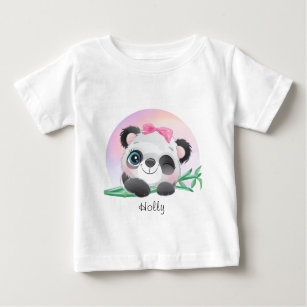 Cute Animal Friendly Panda Bamboo   Baby T-Shirt