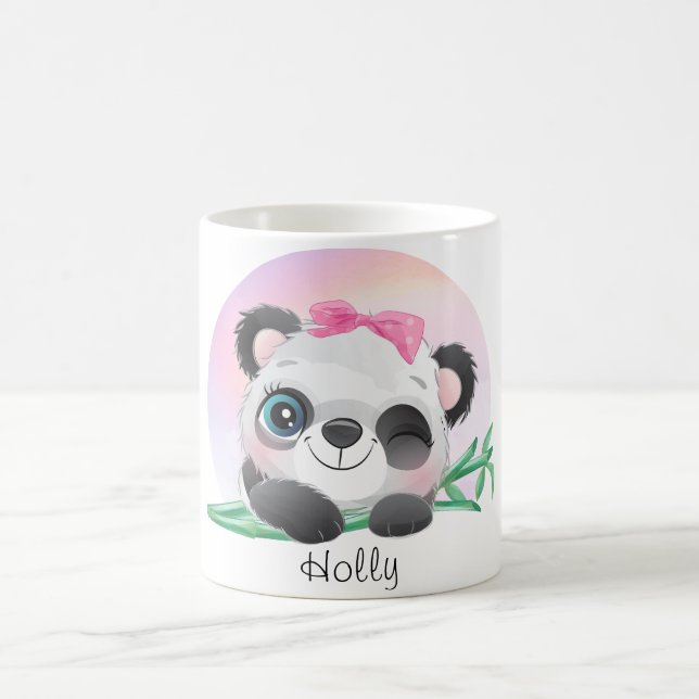 Cute Animal Friendly Panda Bamboo    Coffee Mug (Center)