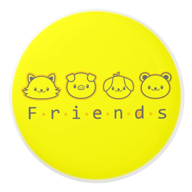 Cute animal friends face  Case-Mate iPhone case Bu Ceramic Knob (Front)