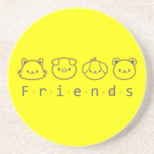 Cute animal friends face Case-Mate iPhone case Bu Coaster