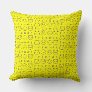 Cute animal friends face  throw pillow