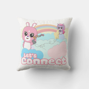 Cute Animal Friends – Let's Connect Throw Pillow
