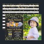 Cute Animal Friends Zoo Party Birthday Photo Invitation<br><div class="desc">Cute Animal Friends Zoo Party Birthday Photo Invitation</div>