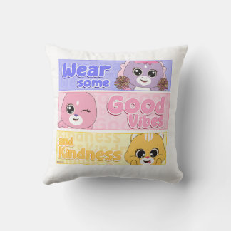 Cute Animal Frienz: Perfect for Kids Throw Pillow